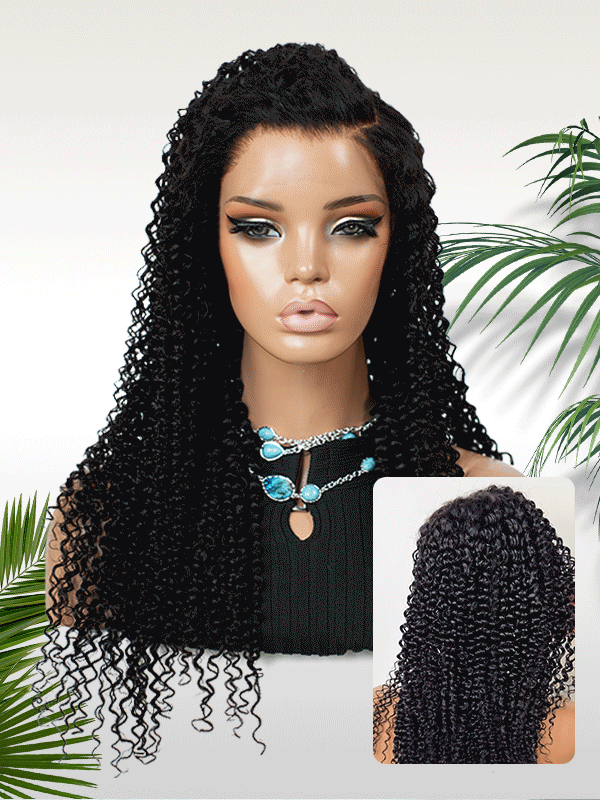 Lwigs Most-Fit Cap 11x6 HD Lace Front Wig 28inches Natural Black Curly Human Hair Natural Hairline Glueless Lace Wig New44