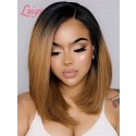 Straight Ombre Color 1b/30# Brazilian Virgin Hair 12A Grade Bob Style Lace Front Wigs Lwigs135