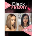 Lwigs 2023 Black Friday Deals Bob Haircut Combo Sale C-Part Lace Wig And 4x4 Lace Closure Wigs With Baby Hair BC05