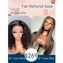 Tax Refund Combo Sale High Light Color Silky Straight Human Hair With Deep Wave 4*4 Lace Front Wig TAX19