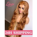 24h Shipping Wavy Hair 13X6 Frontal HD Lace Wigs Pre Plucked And Bleached Blonde Highlights Color Lace Front Wigs Human Hair S02