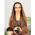 Lwigs Most-Fit Cap Pre-Braided Endless Style Ombre Color Knotless 180% Density Real HD Full Lace Wig UD02