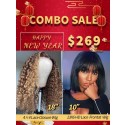 Lwigs Combo Sale Highlight Deep Curly Lace Closure Wig & Natural Color Bob HD Lace Frontal Wig NY111