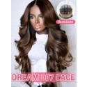 Lwigs New Arrivals 10s Install Body Wave Brown Hair With Highlights 8x6 Dream 007 Lace Bleached Clean Knots Glueless Wigs PR04