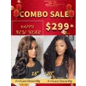 Lwigs Combo Sale Body Wave Lace Closure Wig & Natural Color Deep Curly Lace Closure Wig NY112