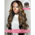 Lwigs New Arrivals Breathable Cap Glueless 8x6 Dream 007 Lace Highlight Color Wavy Hair With Bleached Invisible Knots PR02