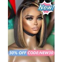 Lwigs New Arrivals Film HD Dream Lace Highlight Color Bob Hairstyles 360 Lace Wigs With Natural Hairline & Single Knots NEW58