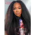 Brazilian Light Yaki Straight Hair Weave Natural Color Wig Pre-Plucked Hairline Full Lace Kinky Straight Human Hair Wigs Afterpay Lwigs263