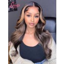 Undetectable HD Lace Virgin Human Hair Highlight Color Hair Blonde Highlights Body Wave Glueless Full Lace Wig Hair Trends Lwigs52