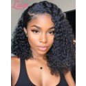 HD Dream Swiss Lace Virgin Human Hair Preplucked Curly Bob Wig With Baby Hair 360 Wig Brazilian Hair Bleached Single Knots Lwigs184