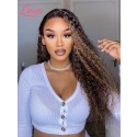 HD Lace 100% Brazilan Virgin Human Hair 13x6 Dark Brown Balayage Highlights Jerry Curly Lace Front Wig With Baby Hair Lwigs119