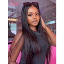 Invisible HD Lace 100% Human Hair HD Full Lace Wig Silky Straight Long Hair Natural Black Color Pre-bleached Knots Lwigs132