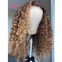 Loose Deep Curly Pre Colored Frontal Wig Undetectable HD Lace Human Hair 13x6 Lace Wig With Plucked Single Knots Lwigs384