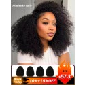 Lwigs Lightweight Afro Kinky Curly Knotless Beginner Friendly Pre-Separated Feather Crochet Human Hair Extensions UD34