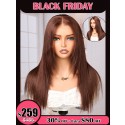 Lwigs 2025 Black Friday Special Most-Fit Cap Lagos Hairline Pre-Plucked Realistic Knots Silky Straight Layer Style 11x6 Skinlike HD Lace Frontal Wigs UD19