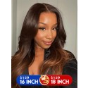 Lwigs Add Length Not Add Price Sale Ombre Brown Color Natural Hairline 16 inch & 18 Inch Wavy 13x4 Lace Front Wigs AD05