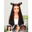 Lwigs Most-Fit Cap 180% Density Invisible Drawstring Real Skinlike HD Full Lace Knotless Long Braided Wig UD03