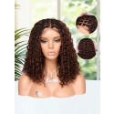 Lwigs Most-Fit Cap Boho Curls Braided Wigs Pre Bleached Top Selling Ombre Brown Colors 16inch 5x5 HD Lace Closure Wigs UD18