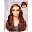 Lwigs Most-Fit Cap M-Shape Pre-Plucked Realistic Hairline Brown Silky Straight 11x6 Skinlike HD Lace Frontal Wigs UD19