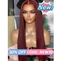 Lwigs New Arrival Silky Straight HD Swiss Lace #99J Burgundy Color Natural Hairline 360 Invisible Lace Wig For Black Girl NEW09