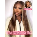 Lwigs New Arrivals Glueless Wig Silky Straight Blonde Highlight Color Pre Plucked 007 Dream Lace 8x6 Ready To Go Lace Wigs PR19