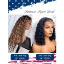 New Arrival High Light Color Deep Wave 4*4 Silk Base Closure Wig With 360 Lace Wig Combo Sale For Independence Day Lwigs Super Deal ID03