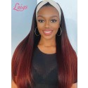 New Arrivals Glueless Wig Affordable #99J Ash Ombre Hair Color Virgin Human Hair Full End Colored Headband Wig Straight Lwigs396