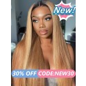 New Arrivals Ombre Hair Color Ash Blonde Highlight Silky Straight Hair Black Girl 360 Wig 180 Density Best Human Hair Wigs NEW13