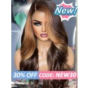 New Come Highlight Colors For Brown Hair 360 Lace Wigs Side Part Hairstyles Brazilian Body Wave HD Lace Wig Human Hair NEW25