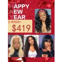 Lwigs 2022 New Year Deal Pay 1 Get 4 Human Virgin Hair Pre-bleached And Pre-plucked Lace Front Wigs NY104