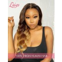3 Tone Ombre Brown Color Hair Soft 100% Virgin Hair 360 Lace Wig Body Wave Frontal Wigs Hairline Pre Plucked Lwigs359