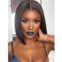 Silk Straight 100% Unprocessed Virgin Human Hair Short Bob Haircut 5x5 HD Lace Closure Wig With Baby Hair Lwigs417