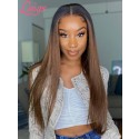 Silky Straight Ombre Highlight Color 360 Lace Wigs Virgin Hair Undetectable HD Dream Swiss Lace Pre-plucked Lwigs174 