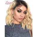 T#1b/#613 Brazilian Vigin Hair Natural Wave Short Bob Ombre Blonde Color Hair 13x4 Lace Front wigs Lwigs105