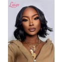 Undetectable HD Lace Natural Color Middle Part Brazilian Virgin Hair Body Wave Short Bob Hair Style 360 Lace Wigs Lwigs32