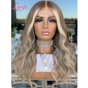 Wigs Human Hair Lace Front Brazilian 100% Virgin Hair Ombre Highlight Blonde Colored Body Wave Wig 13x4 Transparent Lace Frontal Wigs Lwigs370