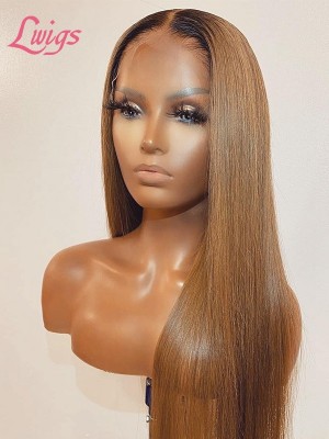 Straight T1b/30 Ombre Color 180% Density HD Lace 360 Lace Frontal Wig With Pre-plucked Hairline Lwigs278