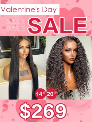 Lwigs 2022 Valentine's Day Sale Natural Color Best Transparent Lace 4x4 Lace Closure Afro Curly & Silky Straight Wig With Single Knots VD03