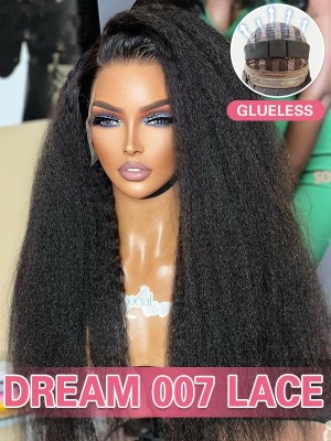 Lwigs Beginner Friendly 10s Install Human Hair Wear And Go Wig Kinky Straight 7x5.5 Glueless Wigs With Breathable Cap PR09