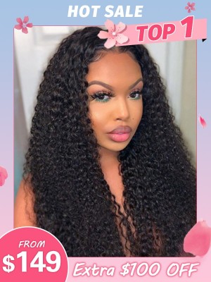 Brazilian Virgin Hair Top Grade 100 Human Hair Wigs Undetectable HD Lace Clean Hairline Curly Hair Style 13x6 Lace Front Wigs Lwigs110