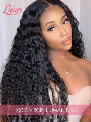 Virgin Brazilian Human Hair Wigs Undetectable HD Lace Deep Wave 360 Lace Wigs With Pre-Plucked Hairline Lwigs83
