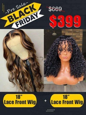 Lwigs Black Friday Super Deal Pay 1 Get 2 Lace Front Wigs Pre Sale High Light Color Wave Wig With Special Gifts 2 Wigs Pre Sale BF05