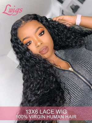 13X6 Deep Parting Curly Hair Lace Front Human Hair Wigs For Black Women With Baby Hair Pre Plucked Bleached Knots [LWigs188]