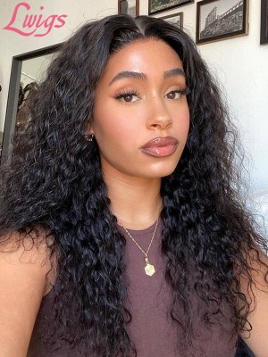 13X6 Deep Parting Curly Hair Lace Front Human Hair Wigs With Baby Hair Pre Plucked Bleached Knots Lwigs188