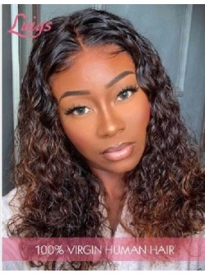 Lwigs Regular Customer Order 13x6 Lace Front Wig 14 Inches 130% Density Ombre Curly Style VIP22