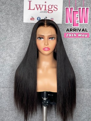 Lwigs Customized 100% Virgin Human Hair Silky Straight 20 Inches 180% Density Glueless 360 HD Lace Wig With Natural Hairline Custom14