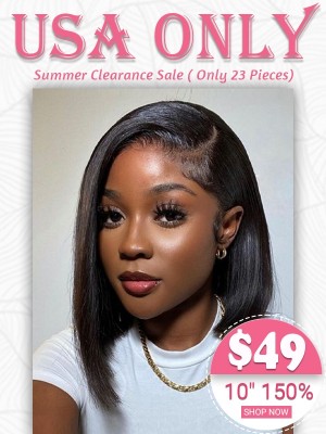 Lwigs 24H Shipping USA Customers Special Offer Limited Quantity 100% Human Hair Elegant Bob Haircut C-Part Lace Front Wig SP40
