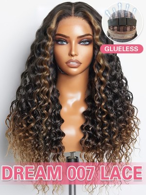 Lwigs New Arrivals 10s Install Loose Curly Ombre Color With Highlights 8x6 Dream 007 Lace Invisible Knots Glueless Wigs PR05