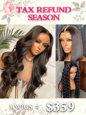 Tax Refund Season Special Combo Pay 1 Get 3 Glueless Lace Wig 100% Virgin Human Hair Pre-Plucked Natural Hairline TAX01
