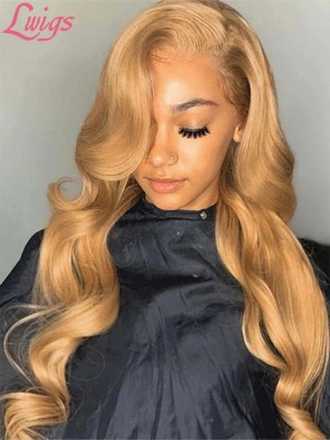 Hair Trends Blonde Hair Color Bleached Knots Body Wave Wig HD Lace Frontal Wig With Pre-plucked Clean Hairline Lwigs313